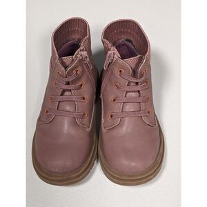Open Edit Kids Size 8M Zip Closure Lace Accent Leather Boots in Pink